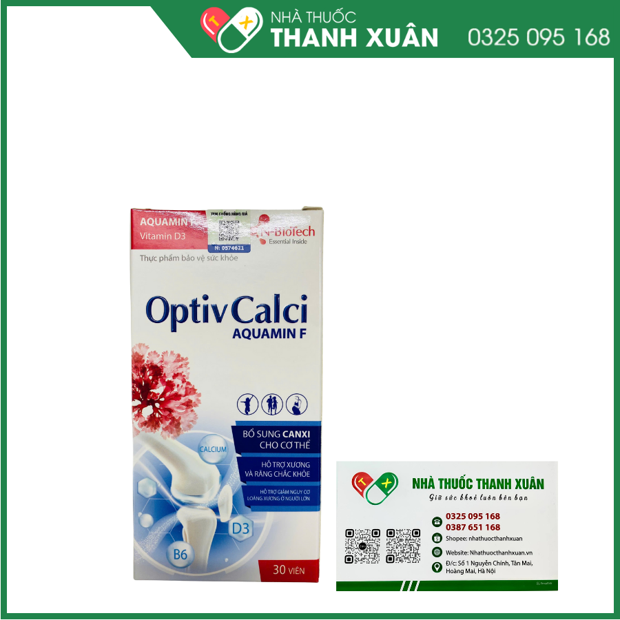 Optiv Calci bổ sung Calci hỗ trợ xương khớp và răng chắc khỏe